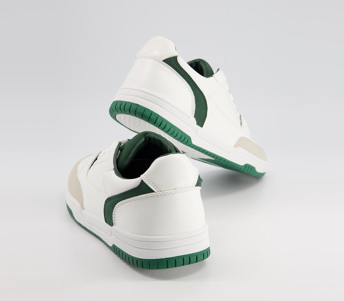 Office Cemal Retro Mid Trainers Office Cemal Retro Mid Trainers White Green
