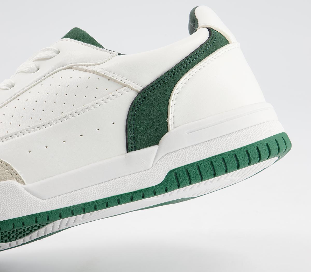 Office Cemal Retro Mid Trainers Office Cemal Retro Mid Trainers White Green