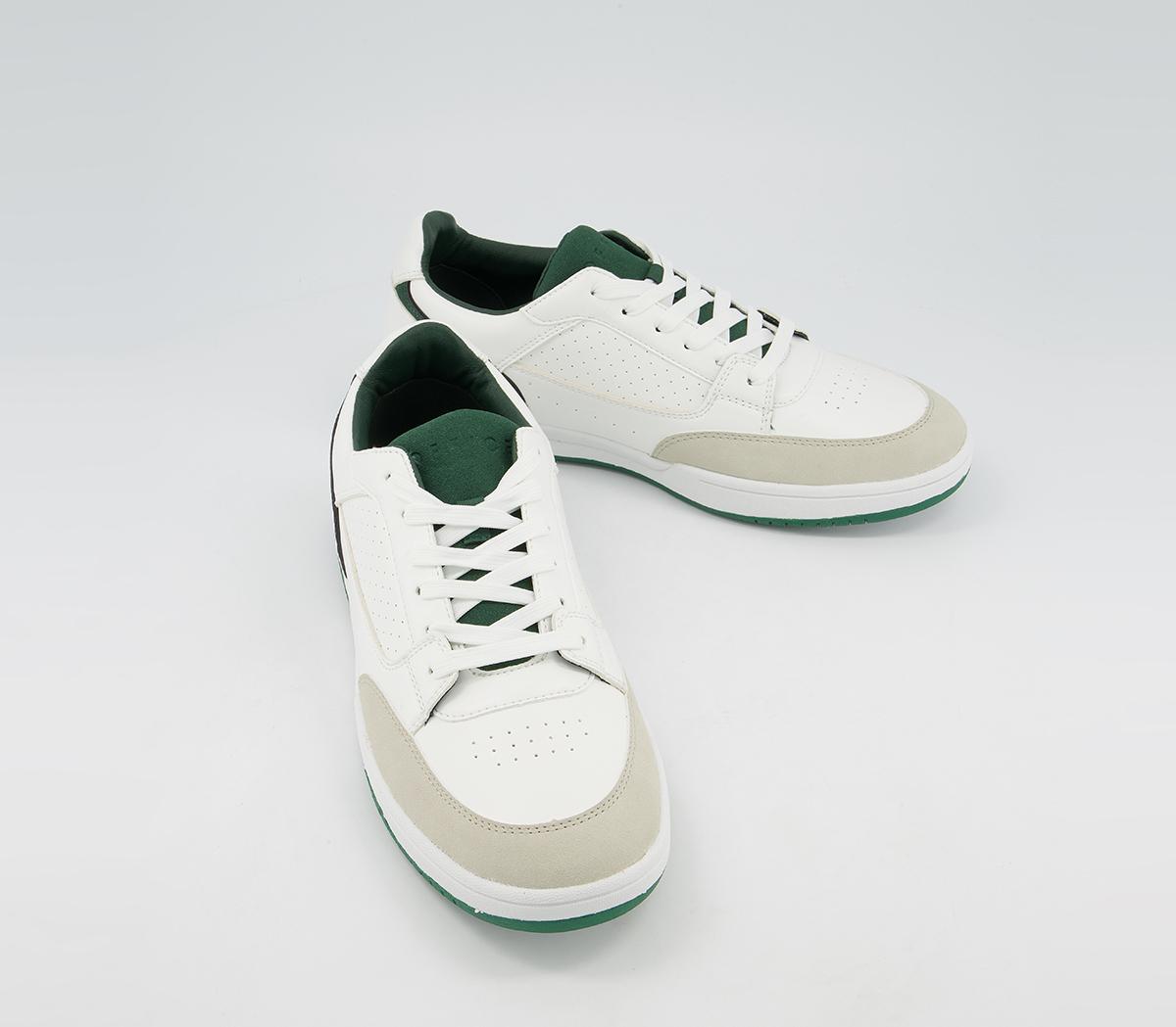 Office Cemal Retro Mid Trainers Office Cemal Retro Mid Trainers White Green