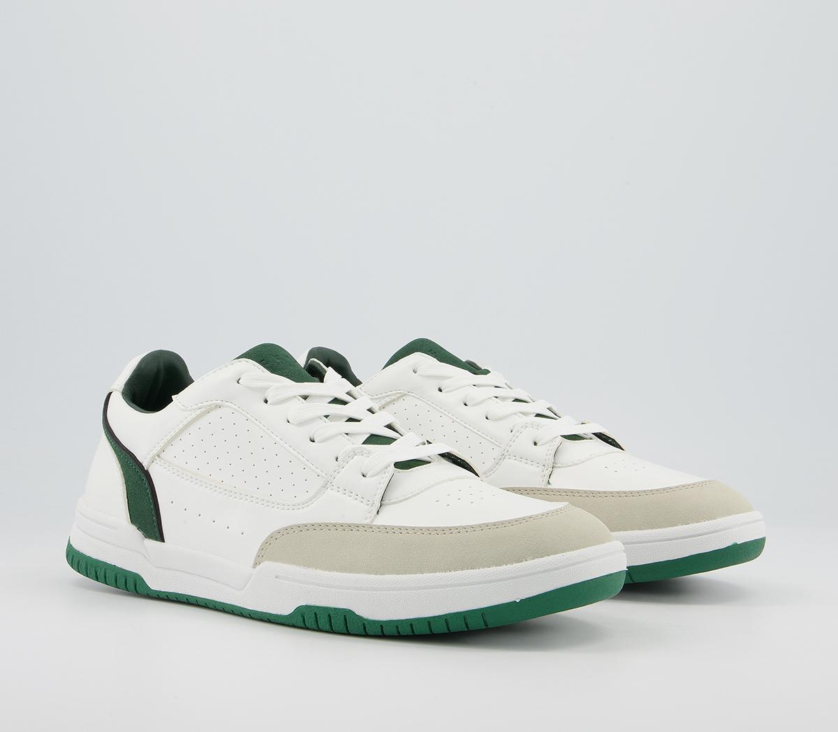 Office Cemal Retro Mid Trainers Office Cemal Retro Mid Trainers White Green