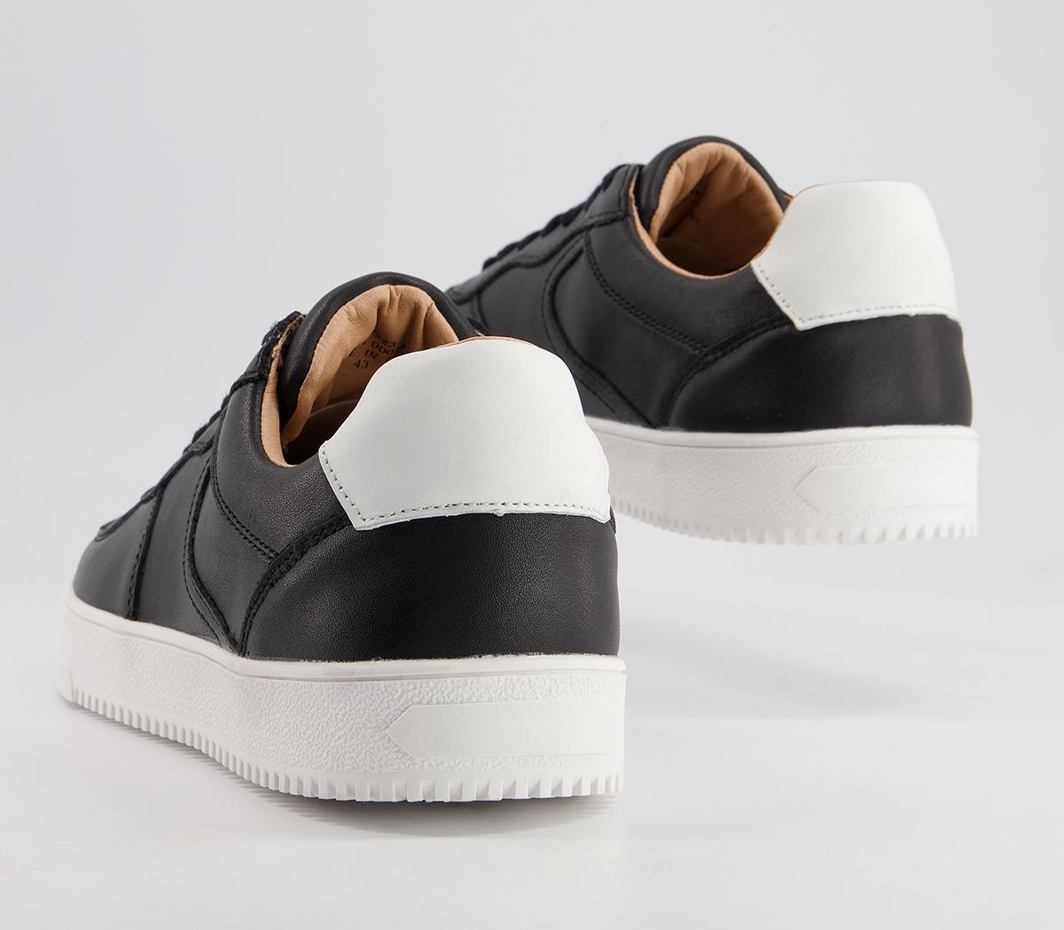 Micro Cleat OFFICE Clemete Micro Cleat Sole Trainers Black Leather - Men's Casual Shoes
