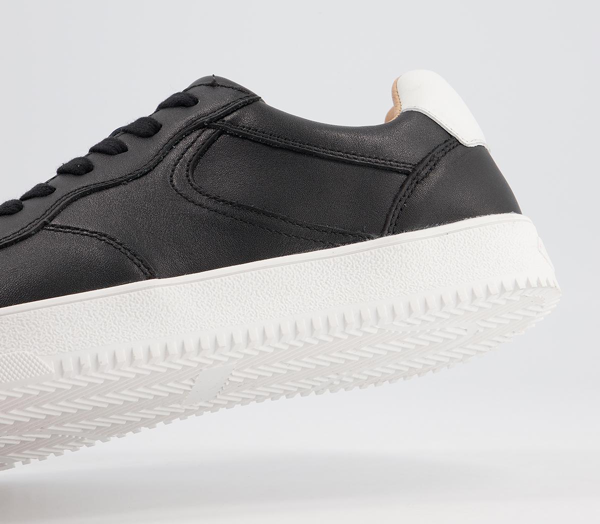 Micro Cleat OFFICE Clemete Micro Cleat Sole Trainers Black Leather - Men's Casual Shoes