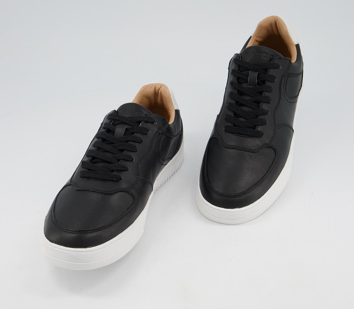 Micro Cleat OFFICE Clemete Micro Cleat Sole Trainers Black Leather - Men's Casual Shoes