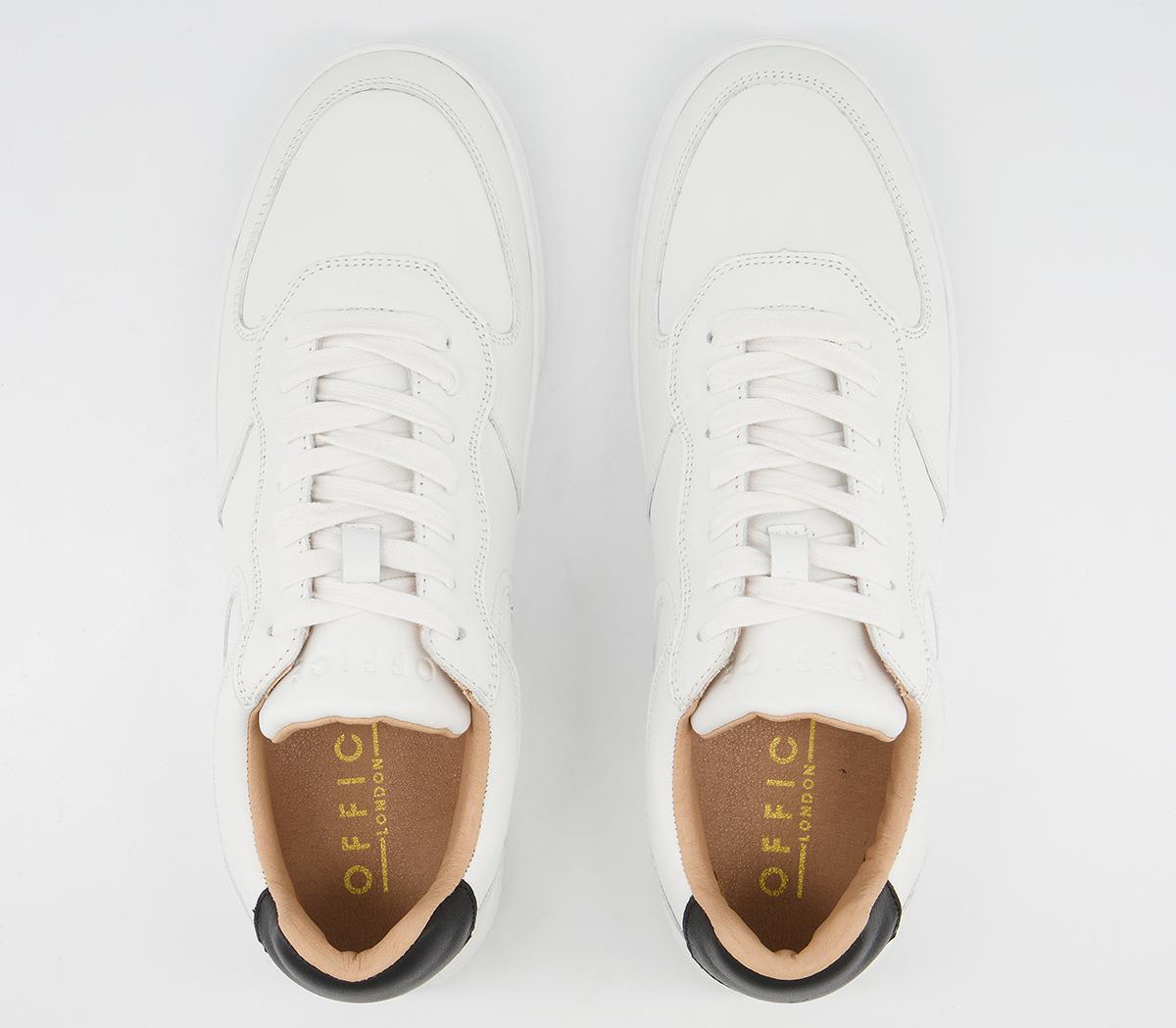 Micro Cleat Office Clemete Micro Cleat Sole Trainers White Leather - Men's Casual Shoes