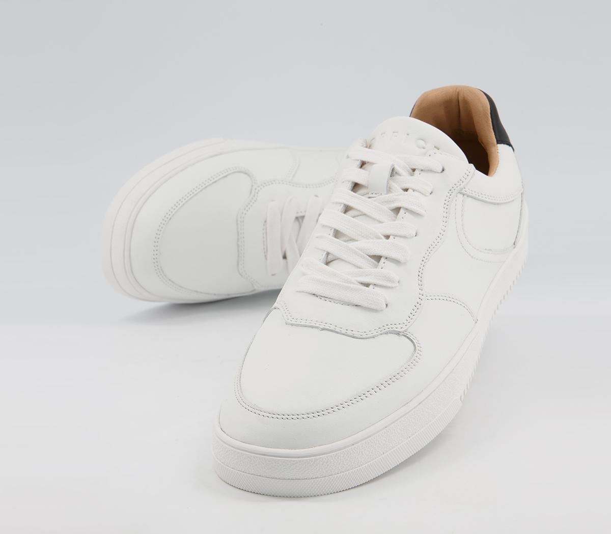 Micro Cleat OFFICE Clemete Micro Cleat Sole Trainers White Leather - Men's Casual Shoes
