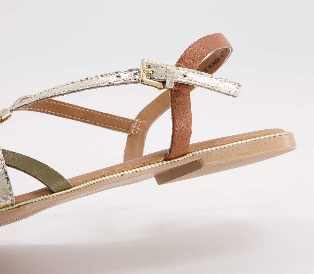 Office Southbound Skinny Strap Sandals Office Southbound Skinny Strap Sandals Tan Khaki Gold Leather Mix