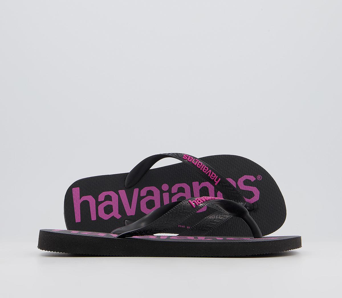 HavaianasTop Logomania Flip FlopsBlack Pink