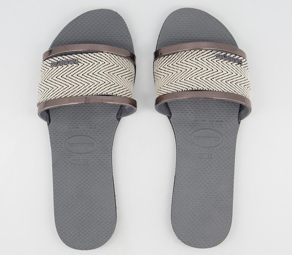 Havaianas You Trancoso Premium Slides Havaianas You Trancoso Premium Slides Steel Grey