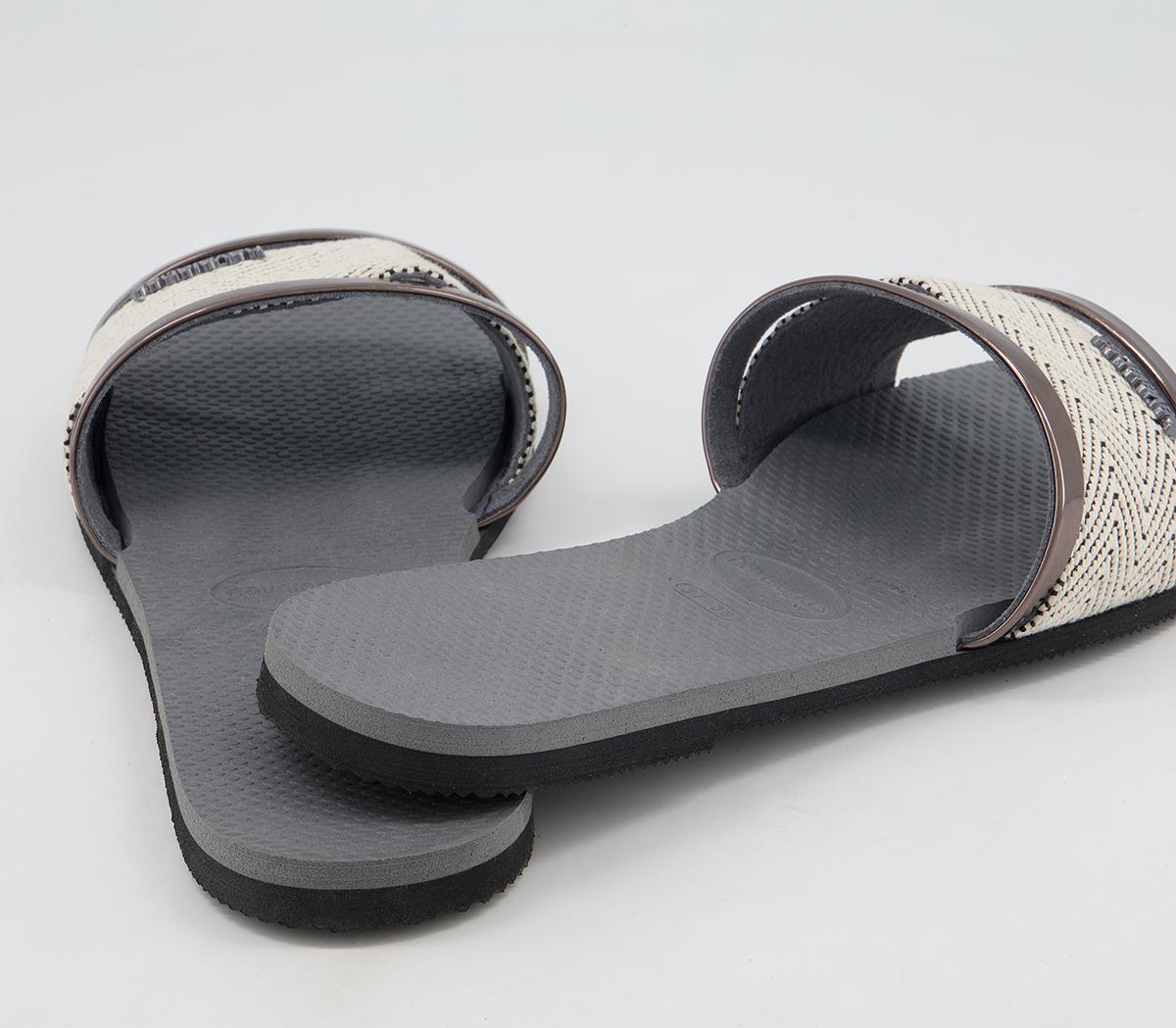 Havaianas You Trancoso Premium Slides Havaianas You Trancoso Premium Slides Steel Grey