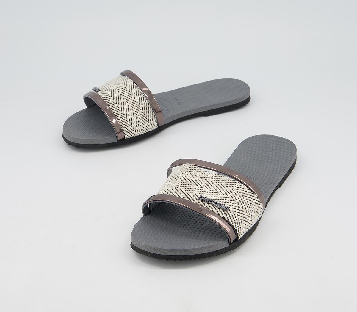 Havaianas You Trancoso Premium Slides Havaianas You Trancoso Premium Slides Steel Grey