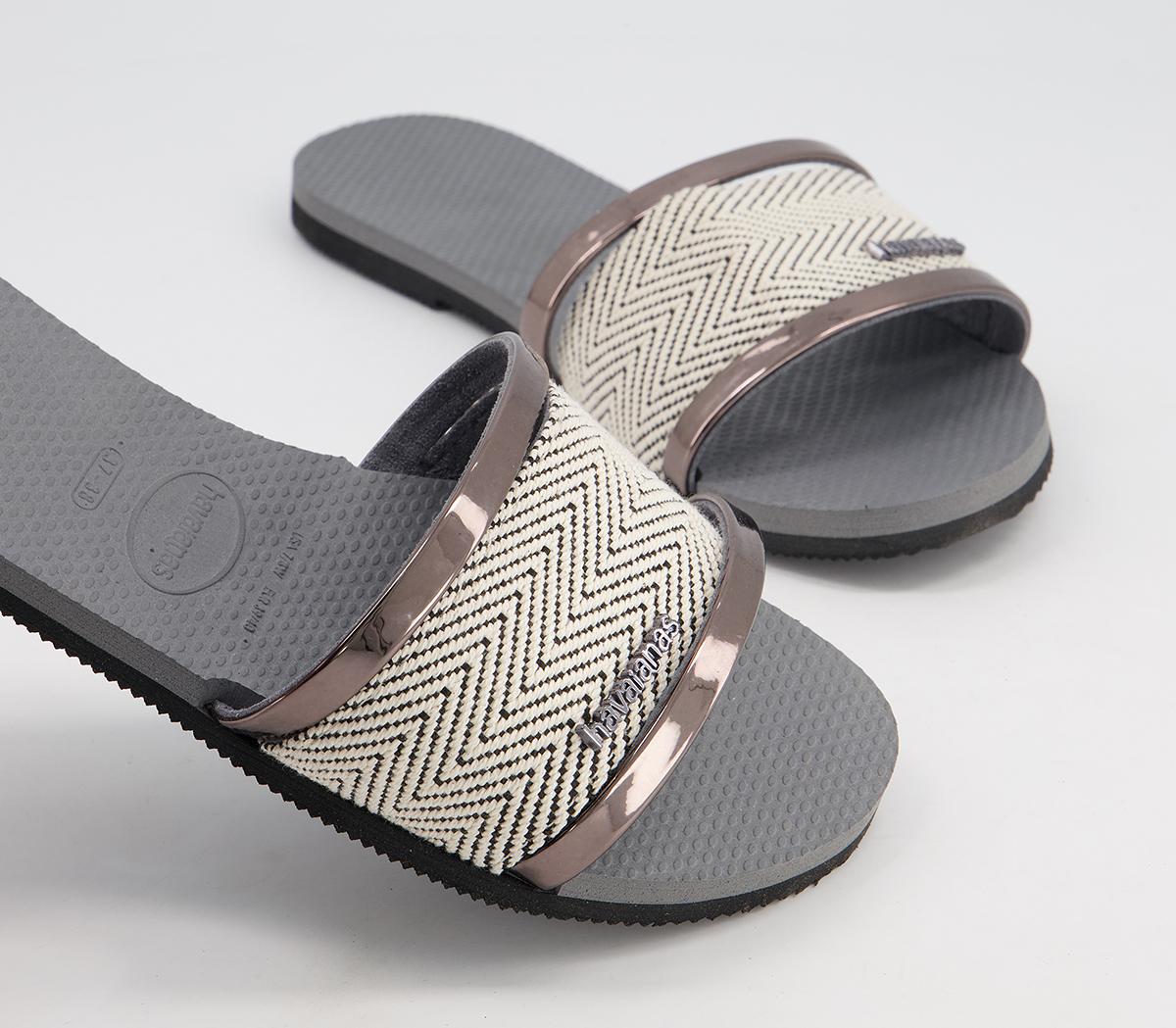 Havaianas You Trancoso Premium Slides Havaianas You Trancoso Premium Slides Steel Grey