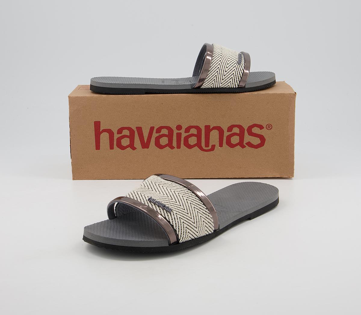 Havaianas You Trancoso Premium Slides Havaianas You Trancoso Premium Slides Steel Grey