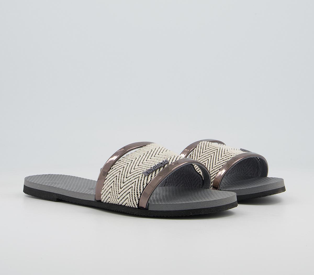 Havaianas You Trancoso Premium Slides Havaianas You Trancoso Premium Slides Steel Grey