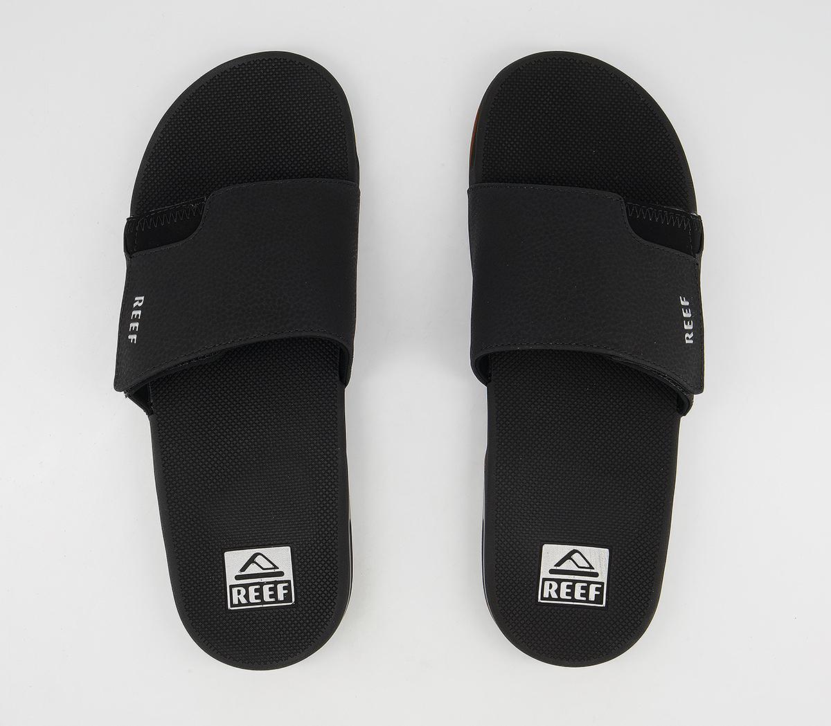 Reef Fanning Slides Reef Fanning Slides Black Silver