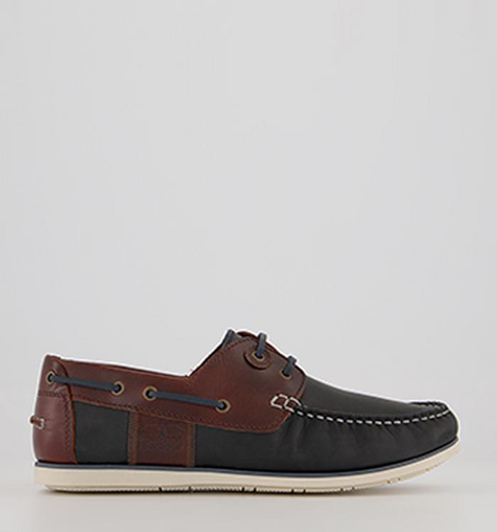 Barbour Capstan Boat Shoes Navy Brown
