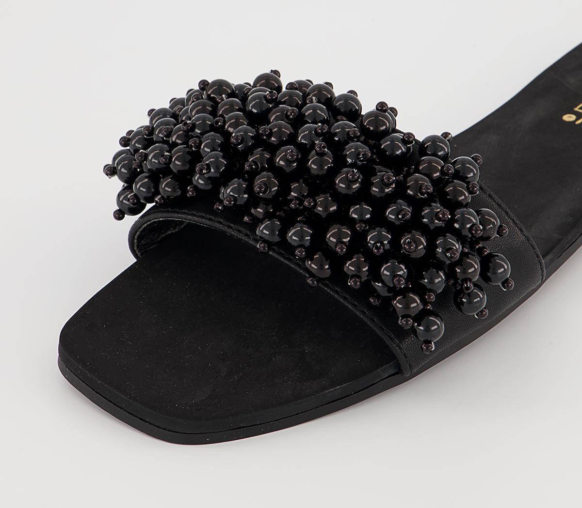 Office Slumber Party Pearl Detail Mules Office Slumber Party Pearl Detail Mules Black