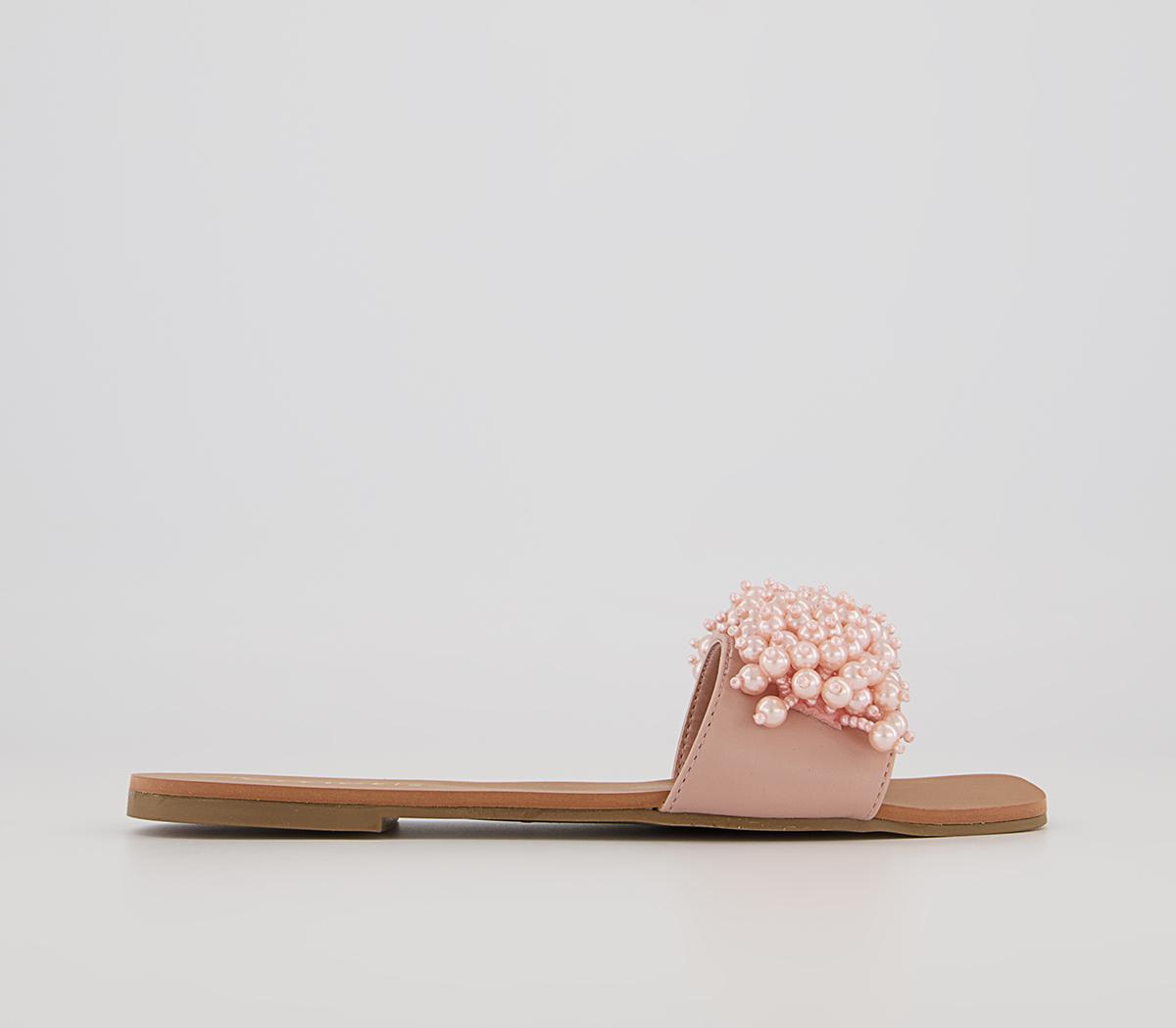 Office Slumber Party Pearl Detail Mules Office Slumber Party Pearl Detail Mules Pink