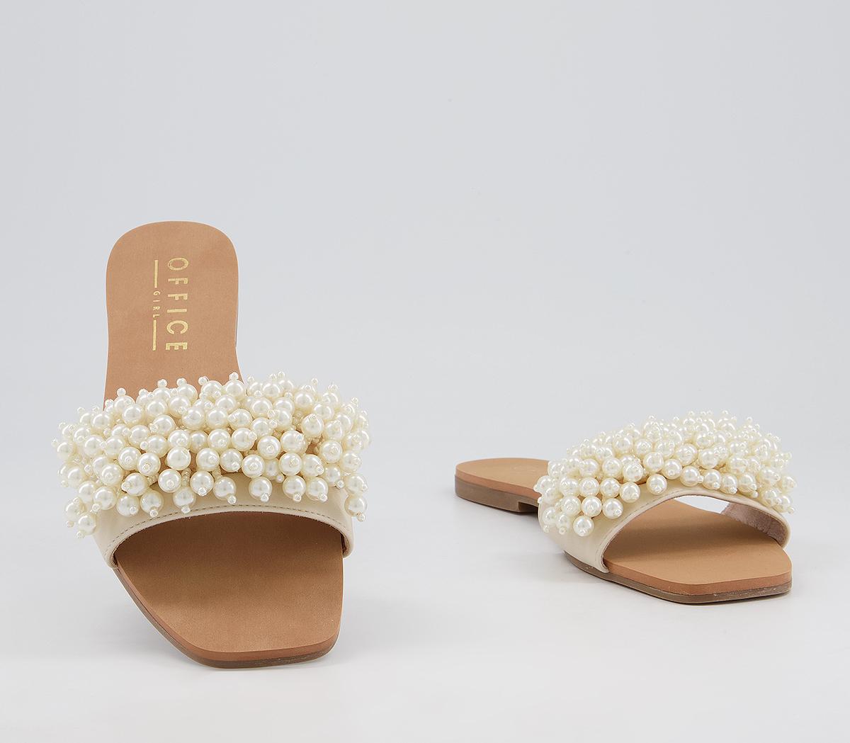 Office Slumber Party Pearl Detail Mules Office Slumber Party Pearl Detail Mules Nude