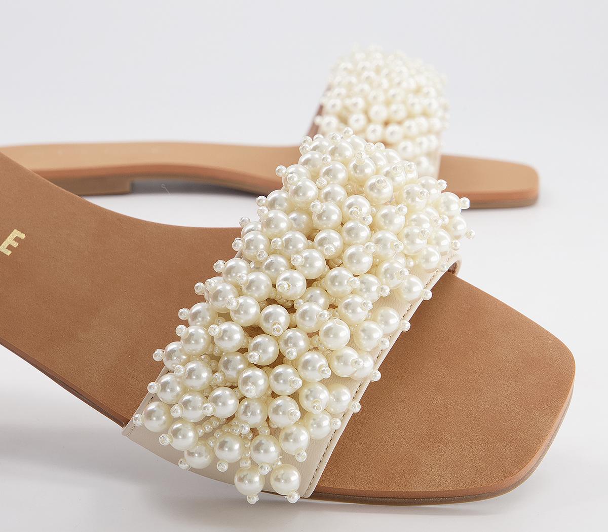 Office Slumber Party Pearl Detail Mules Office Slumber Party Pearl Detail Mules Nude