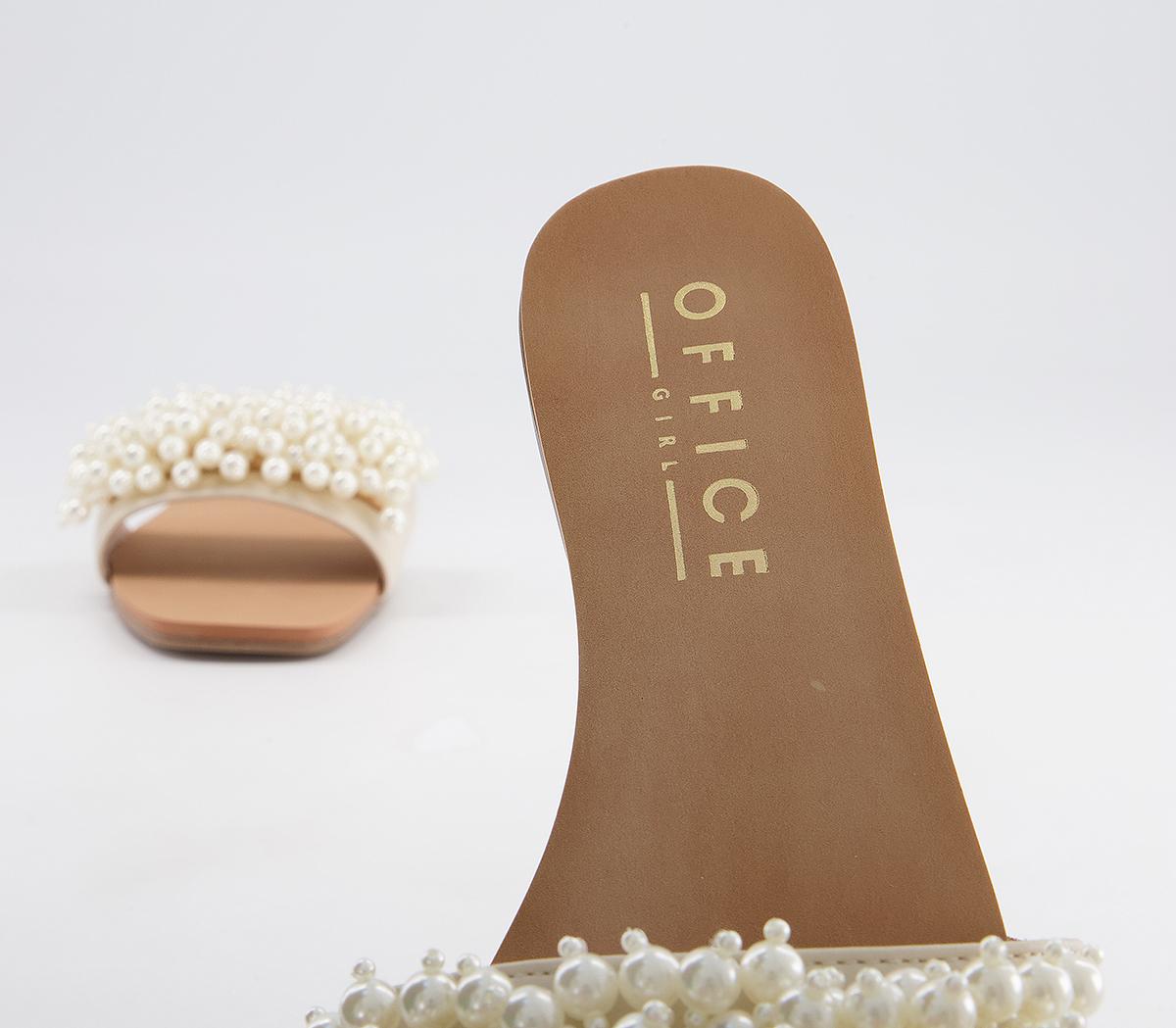 Office Slumber Party Pearl Detail Mules Office Slumber Party Pearl Detail Mules Nude