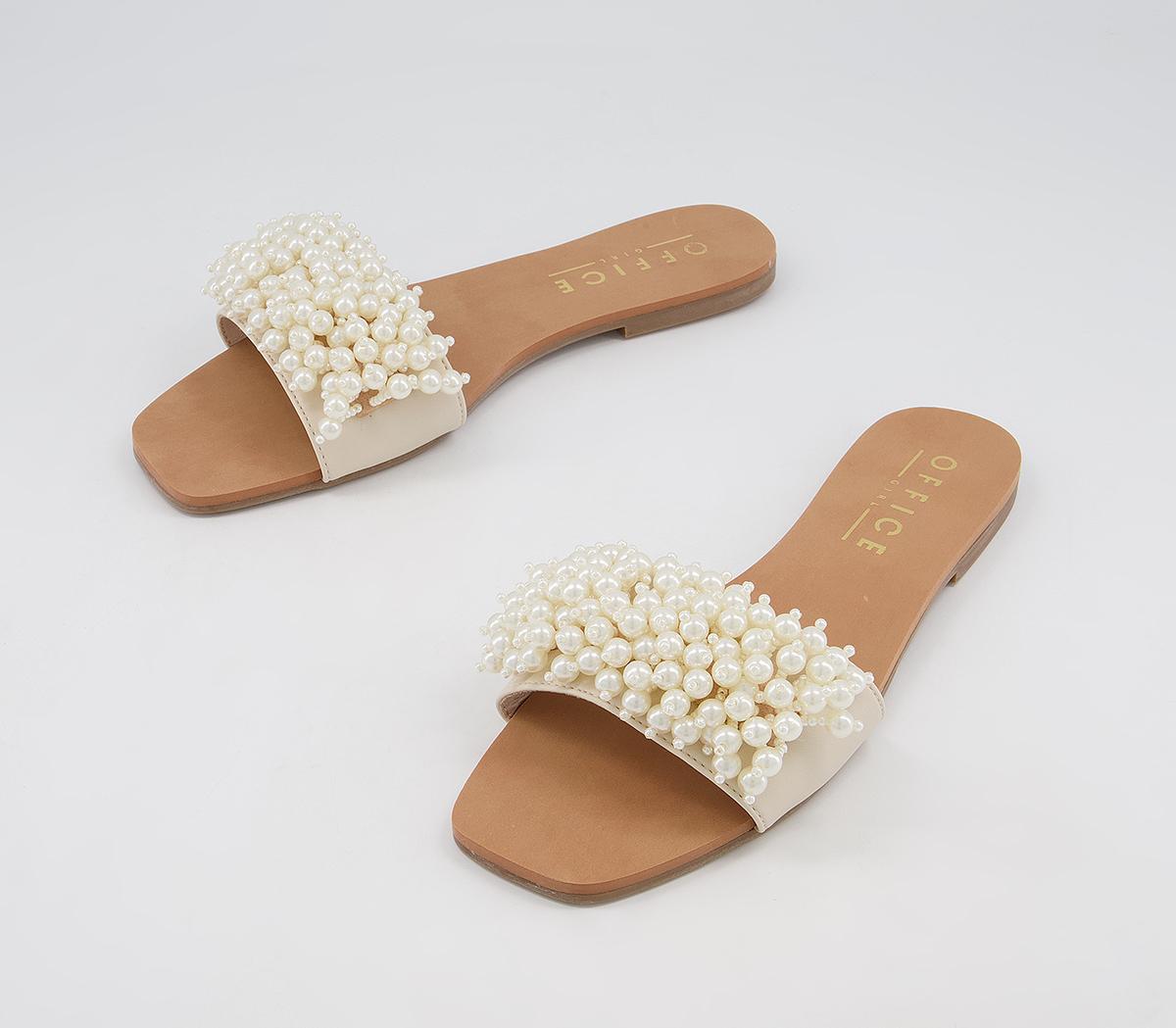 Office Slumber Party Pearl Detail Mules Office Slumber Party Pearl Detail Mules Nude