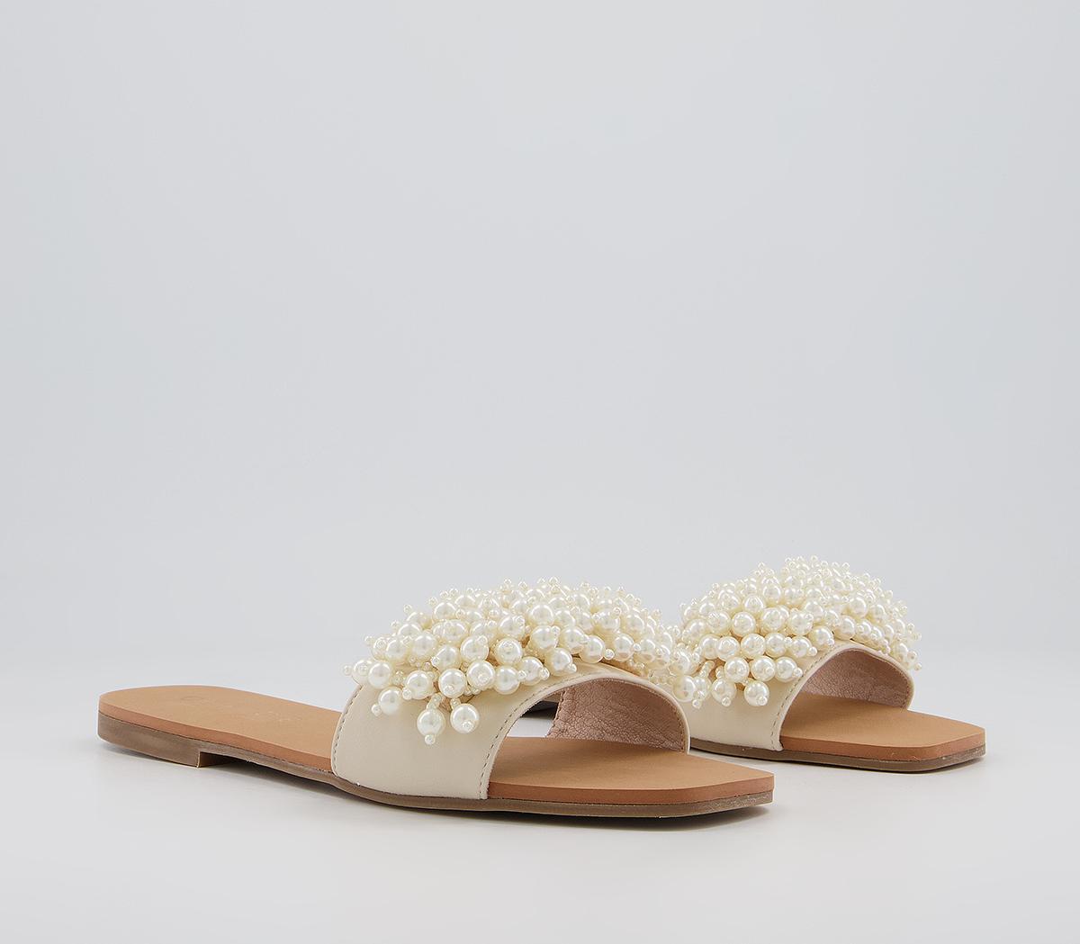Office Slumber Party Pearl Detail Mules Office Slumber Party Pearl Detail Mules Nude