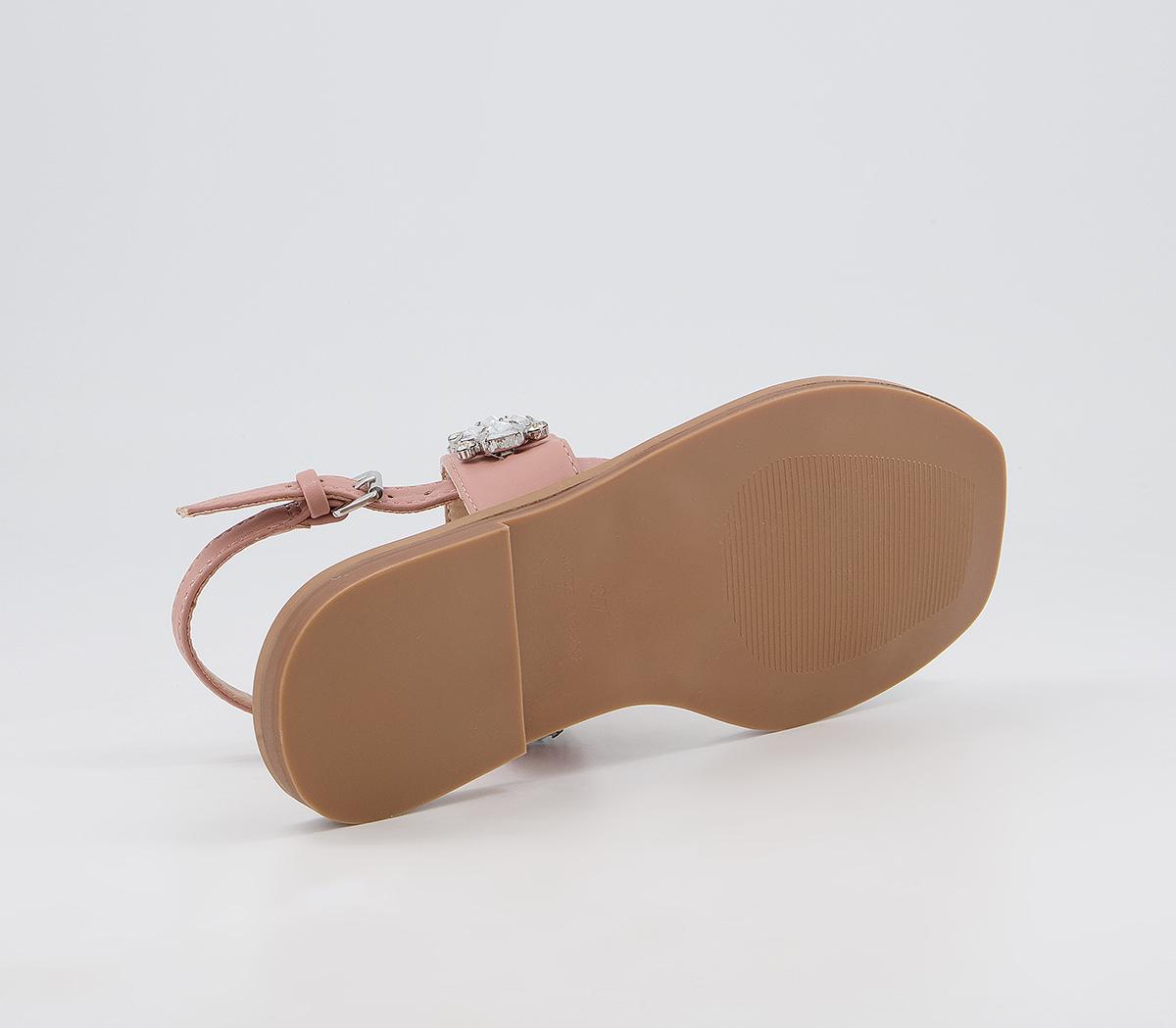 Office Seemly Two Part T-Bar Sandals Office Seemly Two Part T-Bar Sandals Nude Embellished