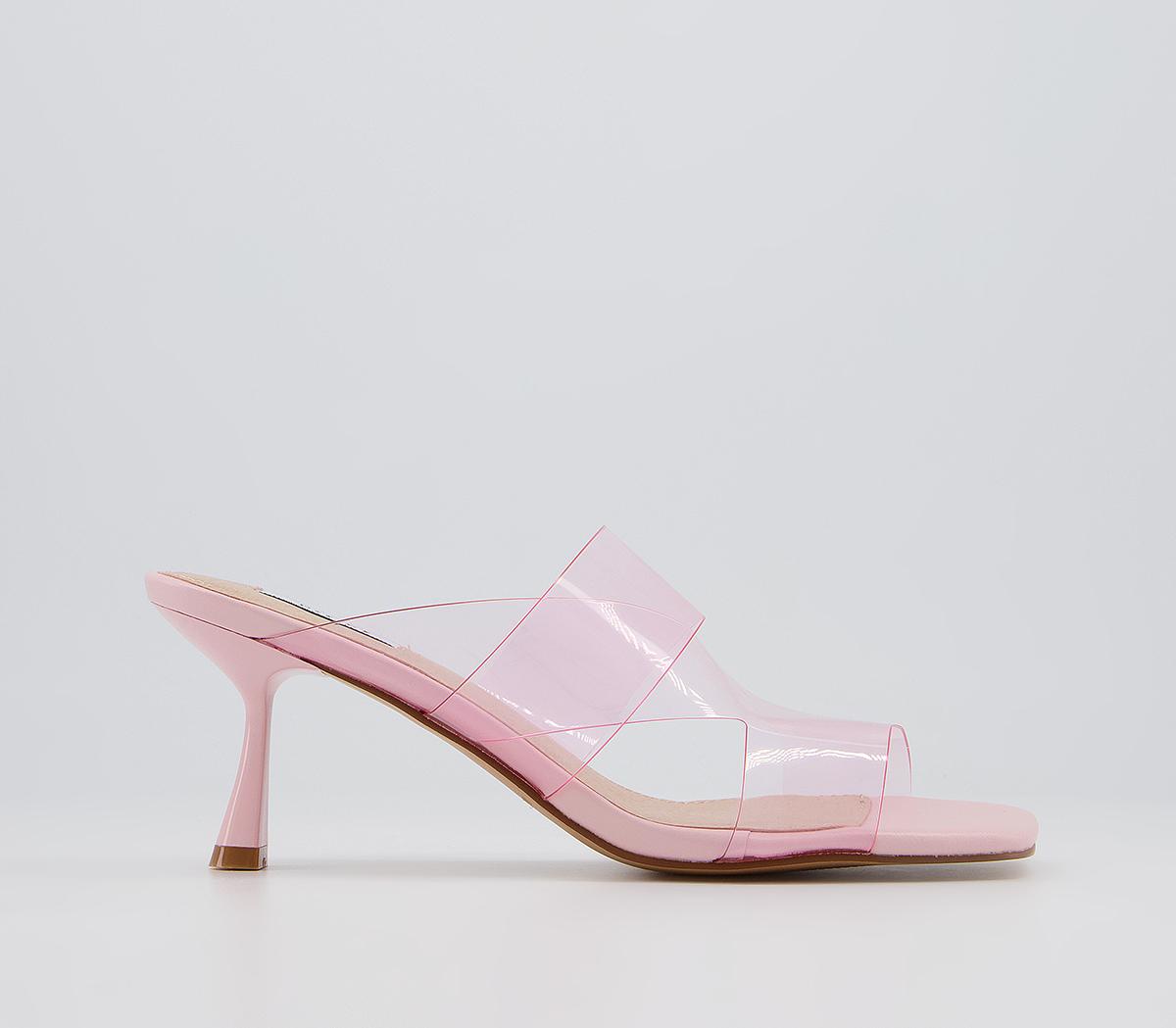 Office Maestro Clear Feature Mules Office Maestro Clear Feature Mules Pink