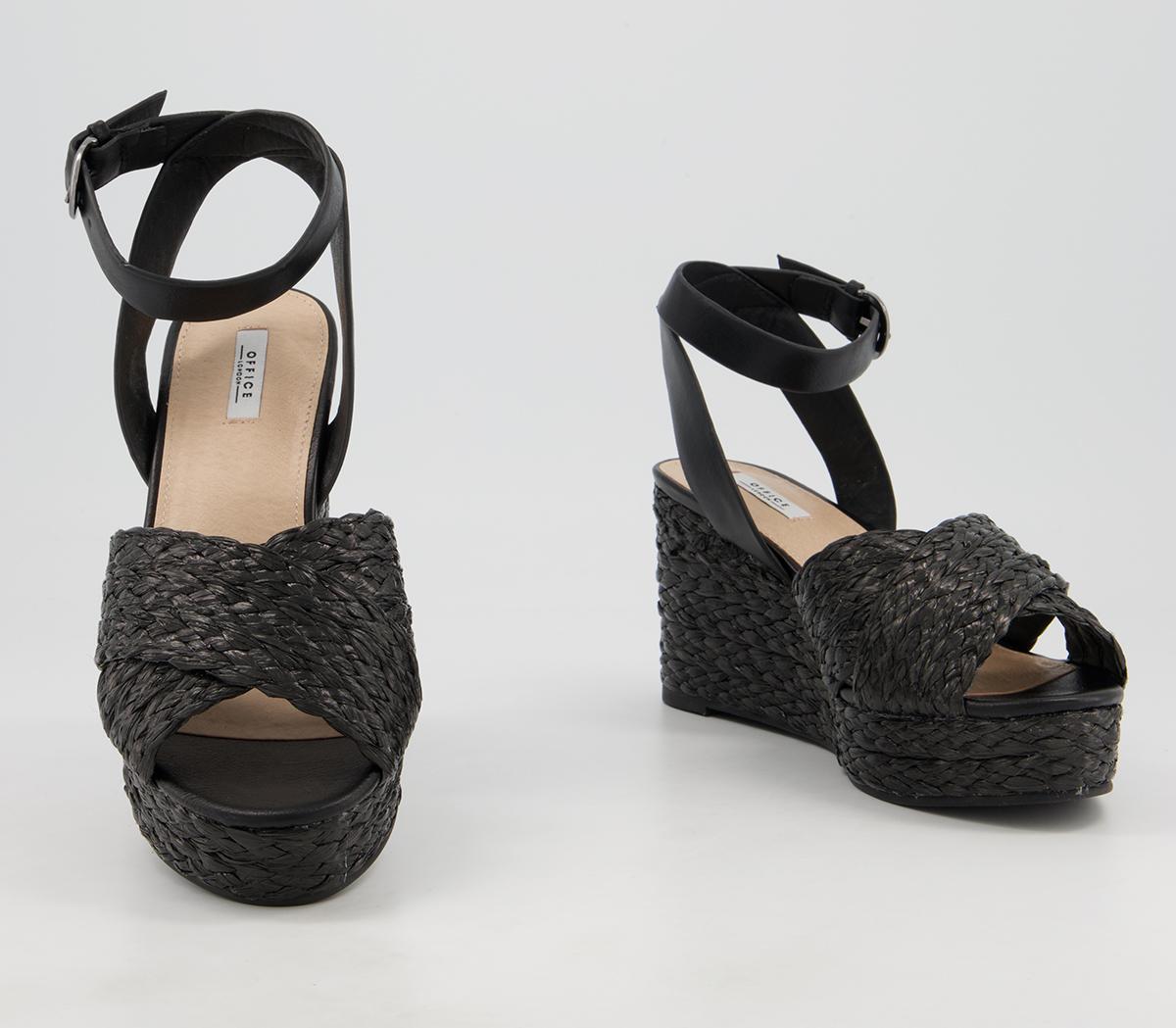 Office Multitude Cross Strap Espadrilles Office Multitude Cross Strap Espadrilles Black Mix