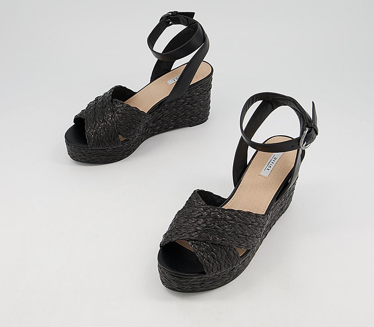 Office Multitude Cross Strap Espadrilles Office Multitude Cross Strap Espadrilles Black Mix
