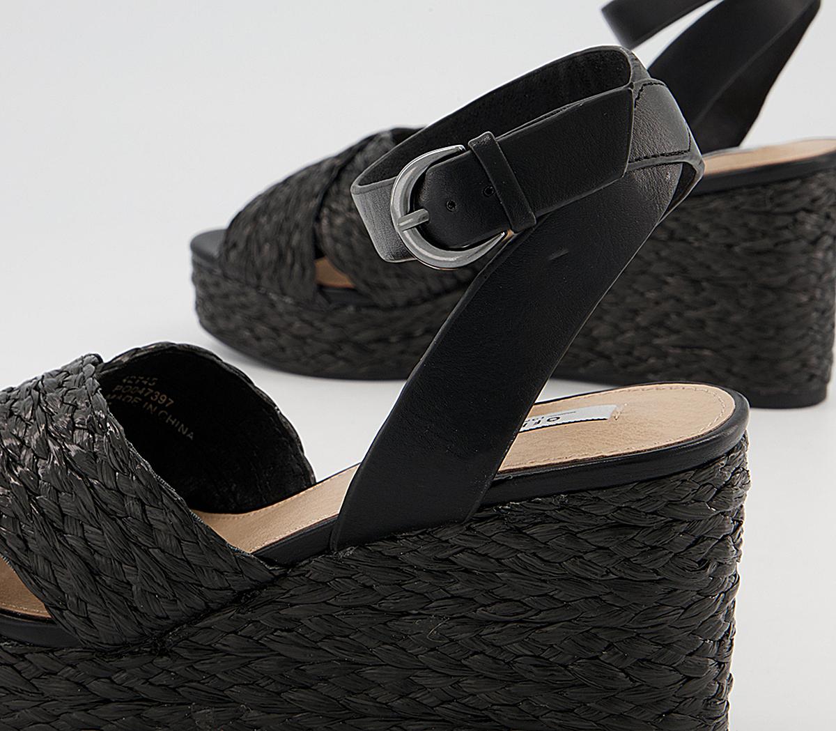 Office Multitude Cross Strap Espadrilles Office Multitude Cross Strap Espadrilles Black Mix