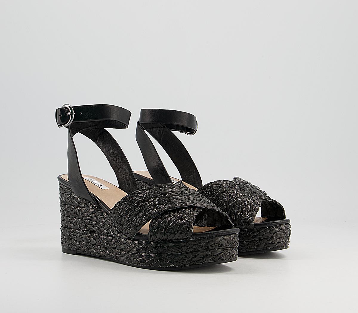 Office Multitude Cross Strap Espadrilles Office Multitude Cross Strap Espadrilles Black Mix