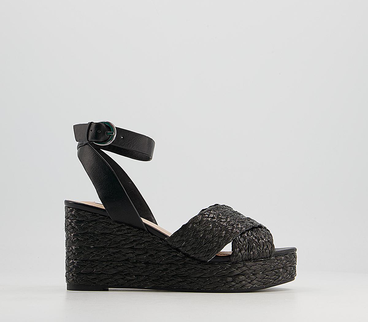 Office Multitude Cross Strap Espadrilles Office Multitude Cross Strap Espadrilles Black Mix