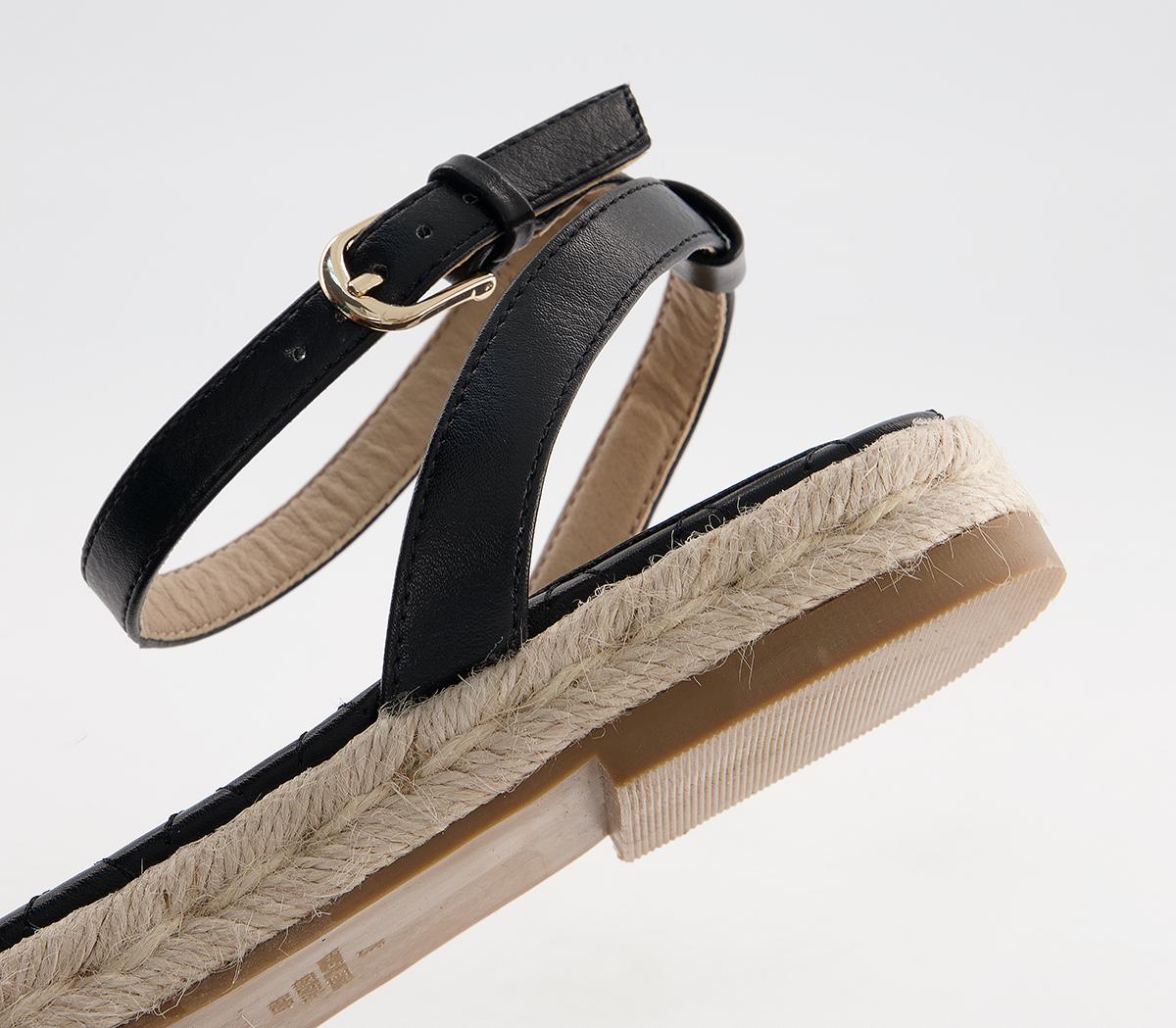 Office Selective Two Part Espadrille Sandals Office Selective Two Part Espadrille Sandals Black Gold Chain
