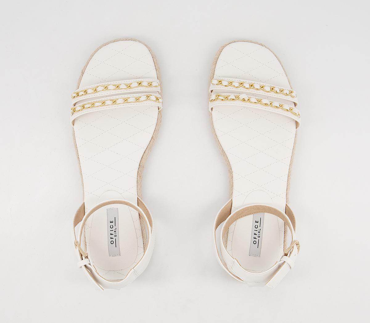 Office Selective Two Part Espadrille Sandals Office Selective Two Part Espadrille Sandals White Gold Chain