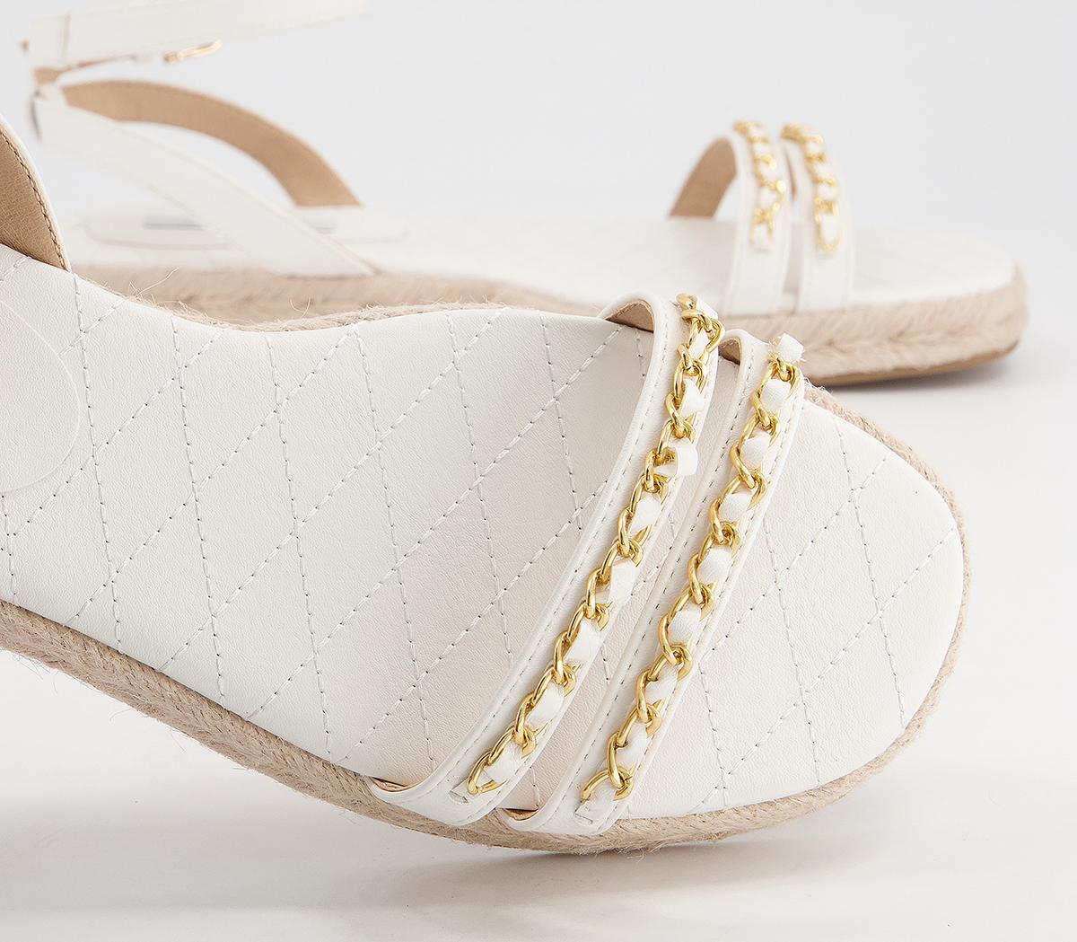 Office Selective Two Part Espadrille Sandals Office Selective Two Part Espadrille Sandals White Gold Chain