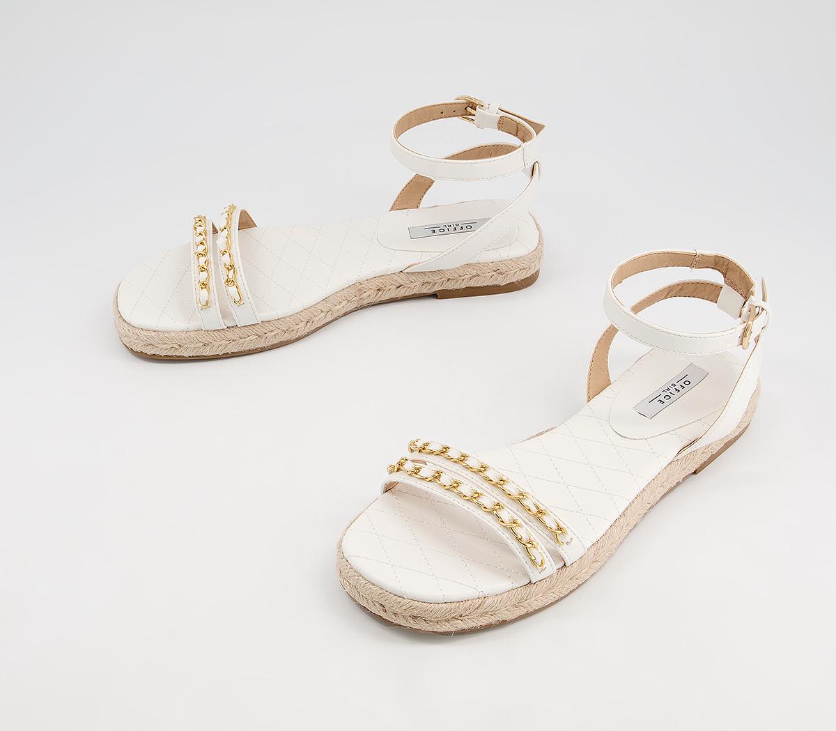 Office Selective Two Part Espadrille Sandals Office Selective Two Part Espadrille Sandals White Gold Chain