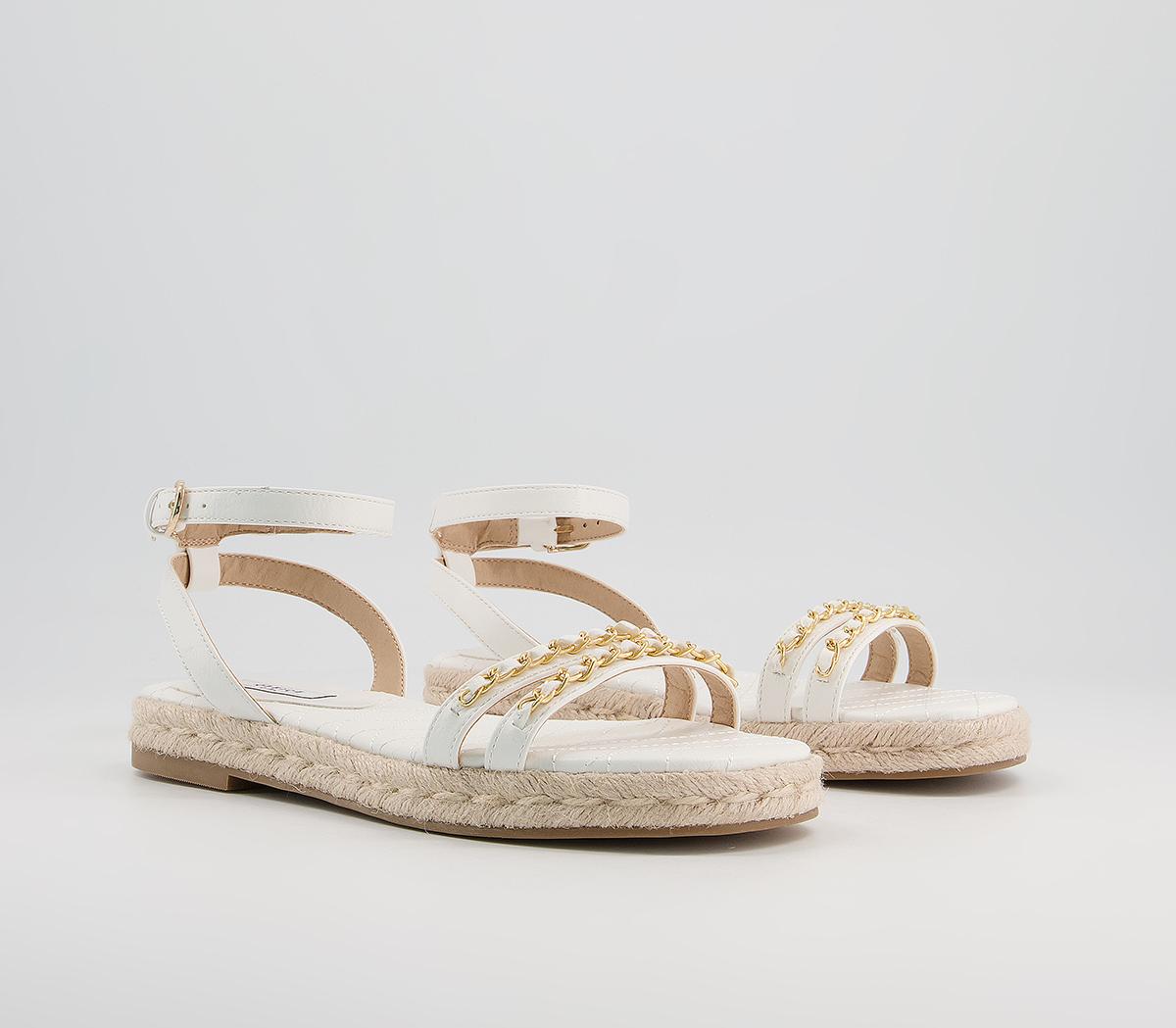 Office Selective Two Part Espadrille Sandals Office Selective Two Part Espadrille Sandals White Gold Chain