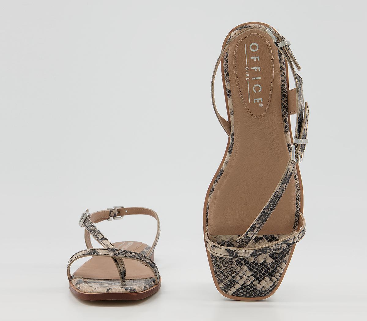 Office Southern Strappy Toe Post Sandals Office Southern Strappy Toe Post Sandals Snake Leather