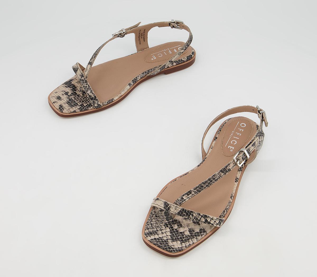 Office Southern Strappy Toe Post Sandals Office Southern Strappy Toe Post Sandals Snake Leather