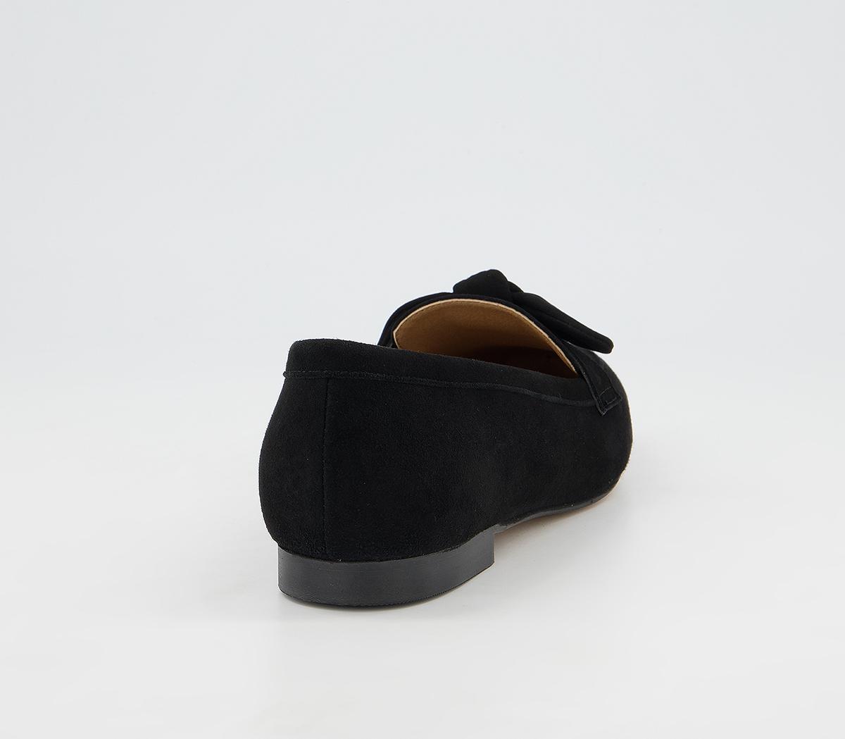 Office Front Soft Bow Loafers Office Front Soft Bow Loafers Black Suede