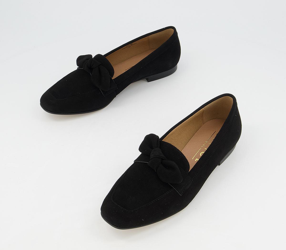 Office Front Soft Bow Loafers Office Front Soft Bow Loafers Black Suede