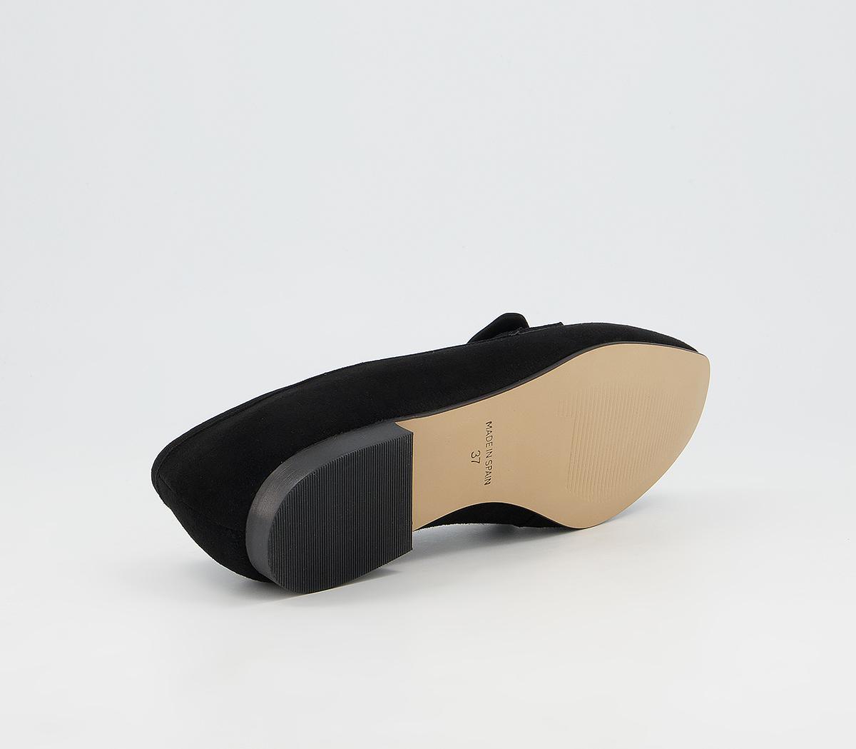 Office Front Soft Bow Loafers Office Front Soft Bow Loafers Black Suede