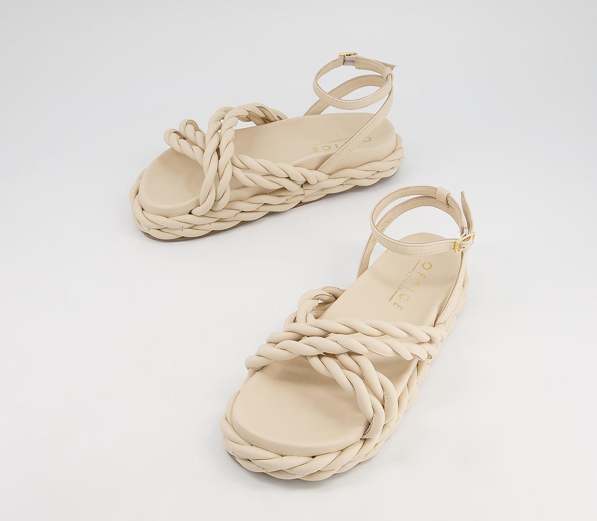 Office Magnify Rope Flatform Sandals Office Magnify Rope Flatform Sandals Off White Leather