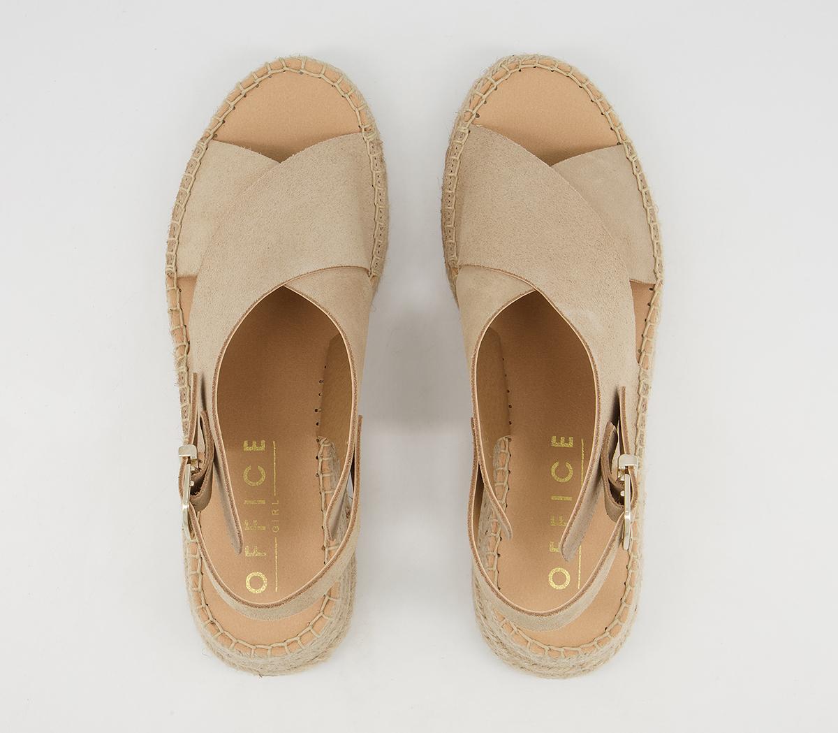 Office Marley Crossover Flatform Espadrilles Office Marley Crossover Flatform Espadrilles Nude Suede