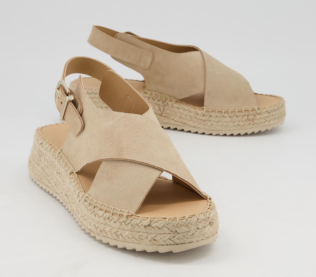 Office Marley Crossover Flatform Espadrilles Office Marley Crossover Flatform Espadrilles Nude Suede
