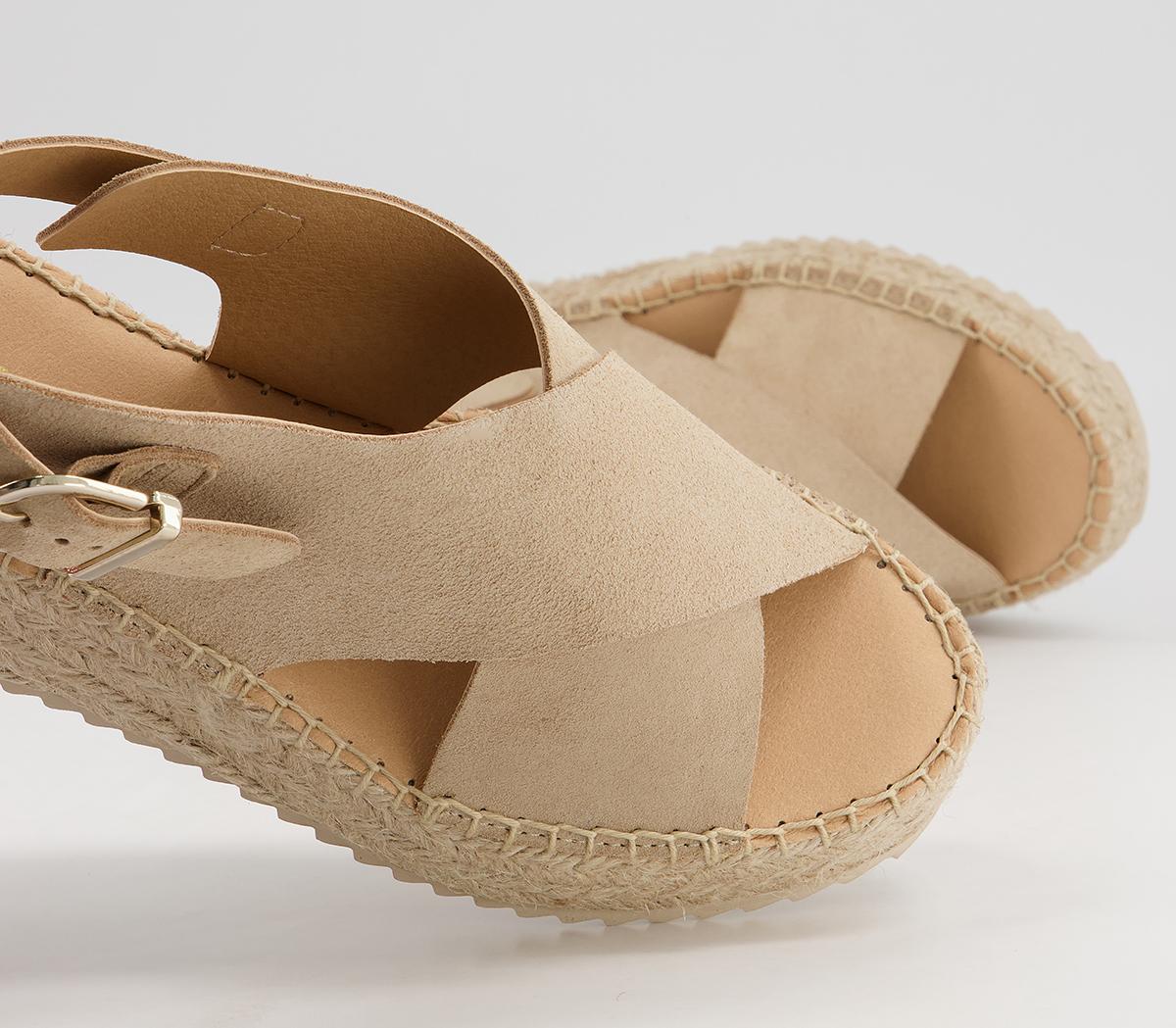 Office Marley Crossover Flatform Espadrilles Office Marley Crossover Flatform Espadrilles Nude Suede