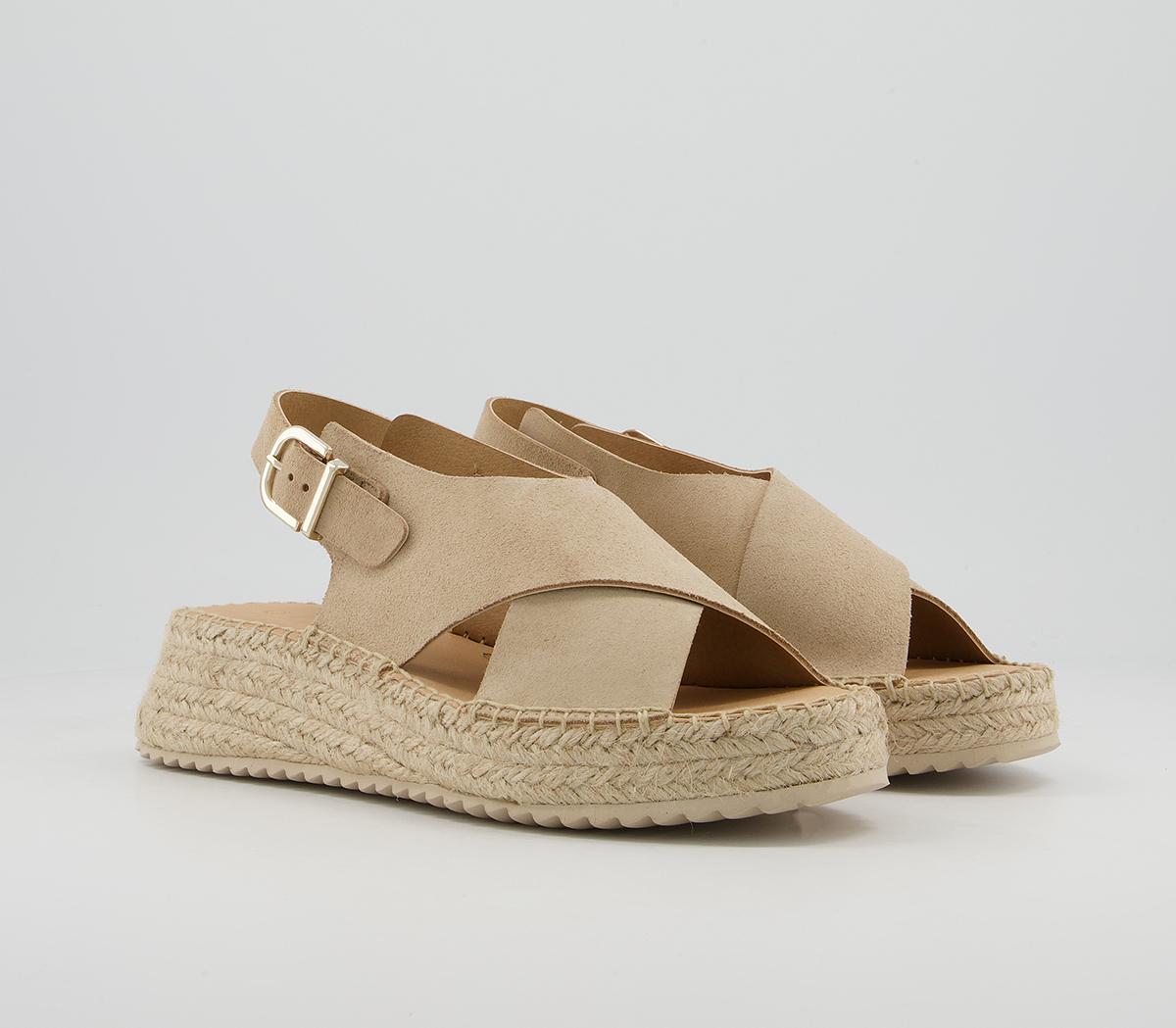 Office Marley Crossover Flatform Espadrilles Office Marley Crossover Flatform Espadrilles Nude Suede