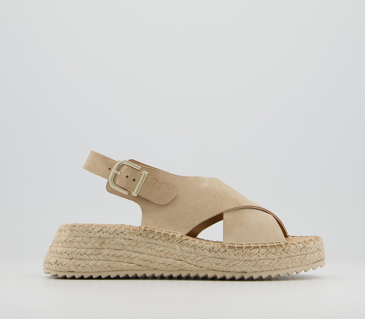 Office Marley Crossover Flatform Espadrilles Office Marley Crossover Flatform Espadrilles Nude Suede