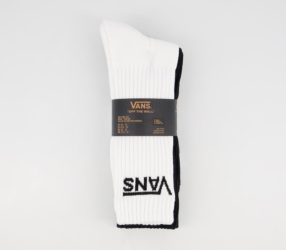 Vans Classic Crew Socks 3 Pack Vans Classic Crew Socks 3 Pack Black Checkerboard